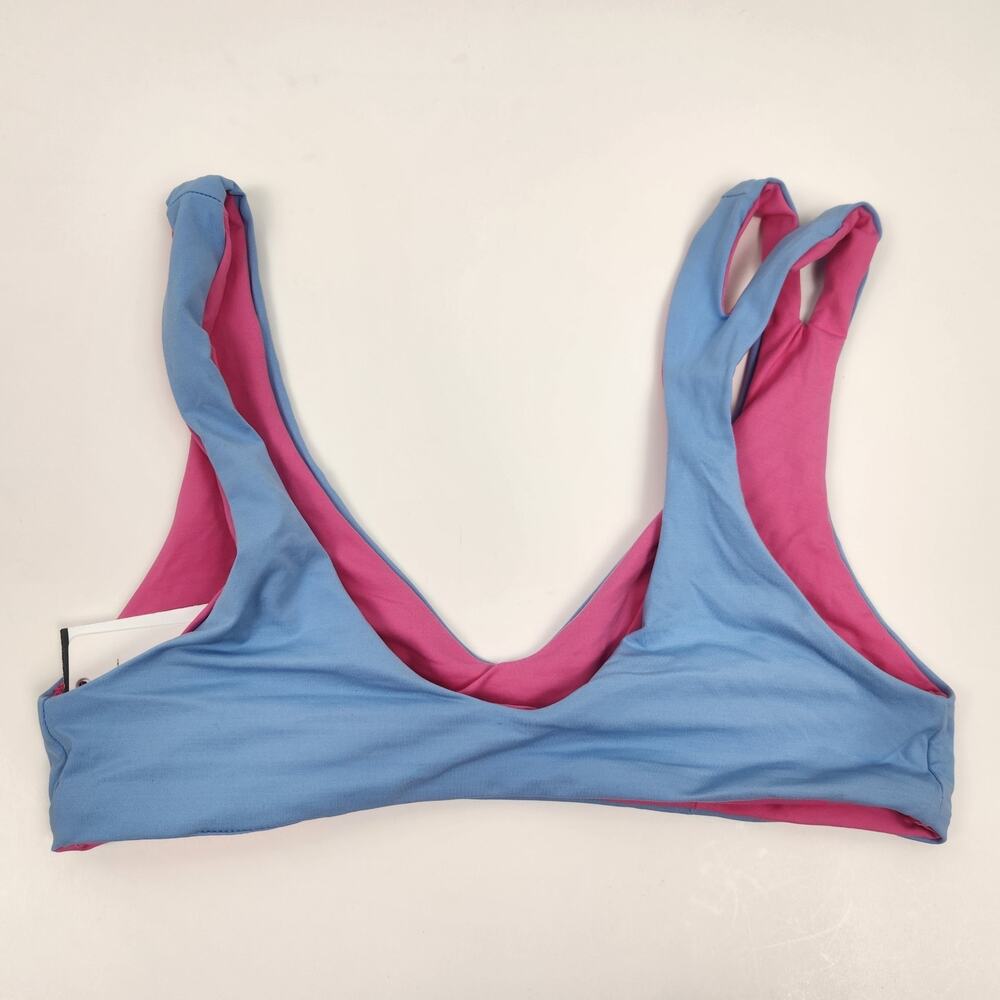 L*Space One Wave Reversible Bikini Top in Blue Pink Size Medium NWT - Picture 2 of 6